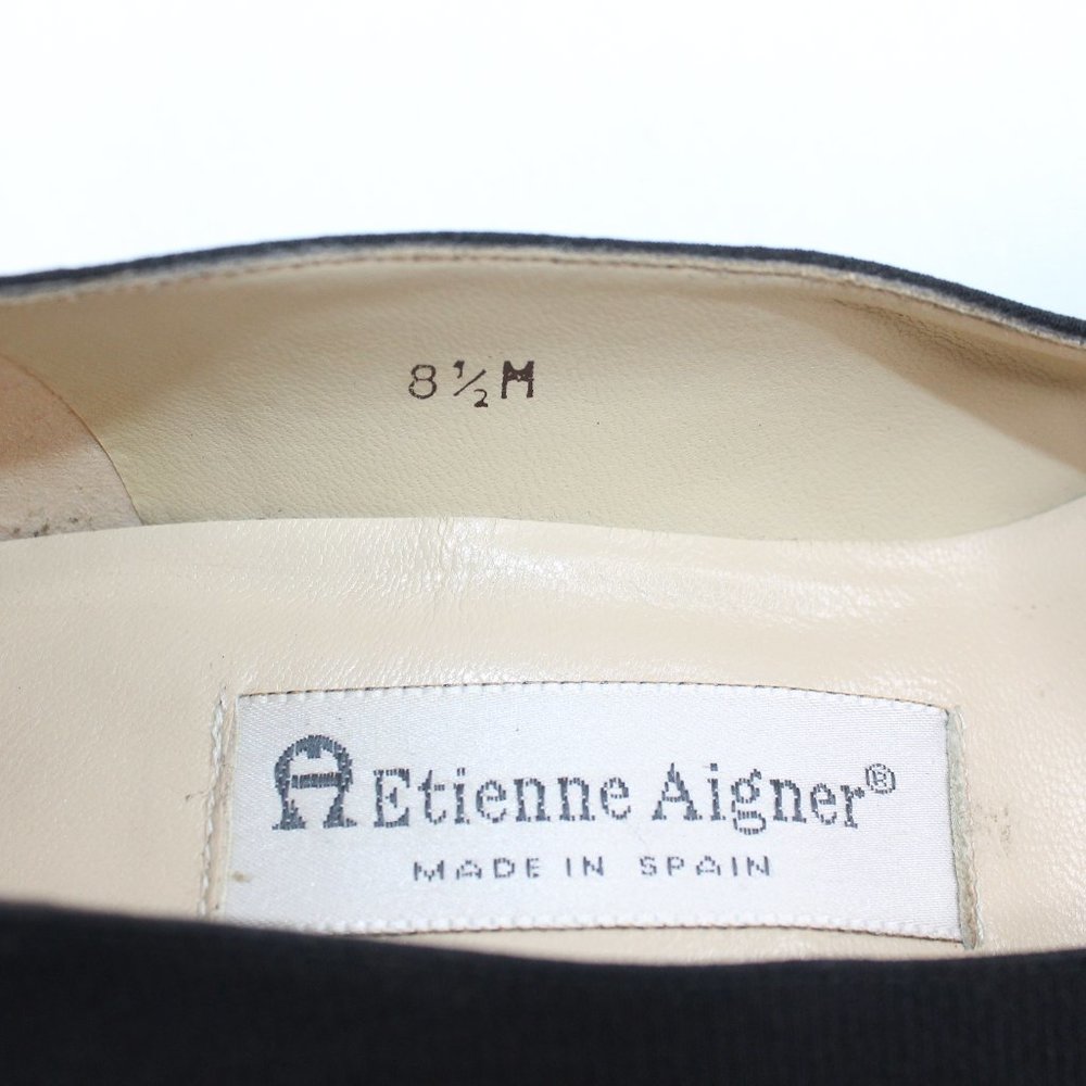 Etienne Aigner 'Bixby' Black Brown Bow Heels #123 - Picture 11 of 12